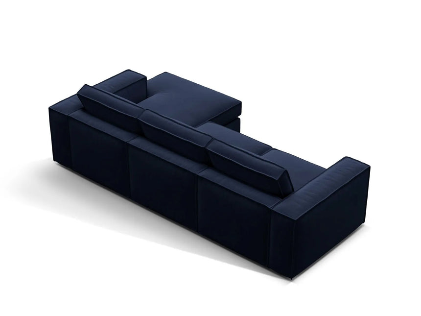 Pola 3-Sitzer Ecksofa, Rechte Seite, aus Samt in Königsblau (Salvador 5), 284x158 cm von Micadoni – Bild 5
