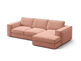 Pola 3-Sitzer Ecksofa, Rechte Seite, aus Samt in Rosa (Salvador 11), 284x158 cm von Micadoni – Bild 3
