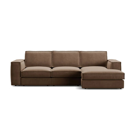 Pola 3-Sitzer Ecksofa, Rechte Seite, aus Samt oder Strukturstoff, 284x158 cm - ZEN ZONE Furniture