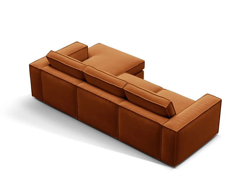Pola 3-Sitzer Ecksofa, Rechte Seite, aus Samt in Terrakotta (Salvador 14), 284x158 cm von Micadoni – Bild 5