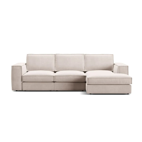 Pola 3-Sitzer Ecksofa, Rechte Seite, aus Samt oder Strukturstoff, 284x158 cm - ZEN ZONE Furniture