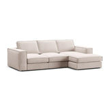 Pola 3-Sitzer Ecksofa, Rechte Seite, aus Samt oder Strukturstoff, 284x158 cm - ZEN ZONE Furniture