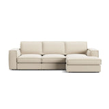 Pola 3-Sitzer Ecksofa, Rechte Seite, aus Samt oder Strukturstoff, 284x158 cm - ZEN ZONE Furniture