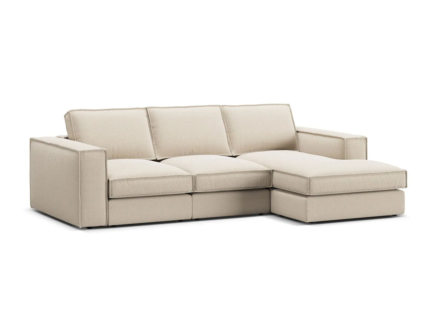 Pola 3-Sitzer Ecksofa, Rechte Seite, aus Strukturierter Stoff in Beige (BABEL TOFFEE), 284x158 cm von Micadoni – Bild 4