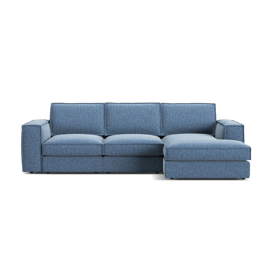 Pola 3-Sitzer Ecksofa, Rechte Seite, aus Samt oder Strukturstoff, 284x158 cm - ZEN ZONE Furniture