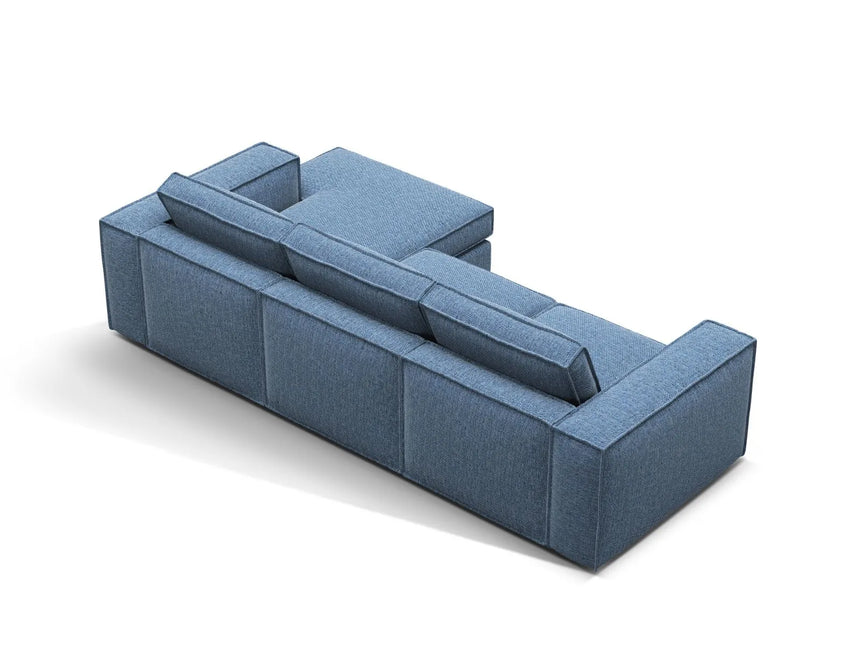 Pola 3-Sitzer Ecksofa, Rechte Seite, aus Strukturierter Stoff in Dunkelblau (BABEL BLUE), 284x158 cm von Micadoni – Bild 5