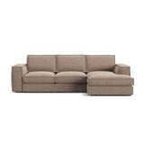 Pola 3-Sitzer Ecksofa, Rechte Seite, aus Samt oder Strukturstoff, 284x158 cm - ZEN ZONE Furniture