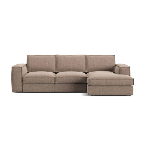 Pola 3-Sitzer Ecksofa, Rechte Seite, aus Samt oder Strukturstoff, 284x158 cm - ZEN ZONE Furniture