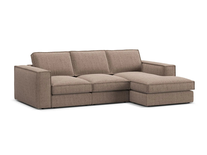 Pola 3-Sitzer Ecksofa, Rechte Seite, aus Strukturierter Stoff in Hellbraun (BABEL TAUPE), 284x158 cm von Micadoni – Bild 4