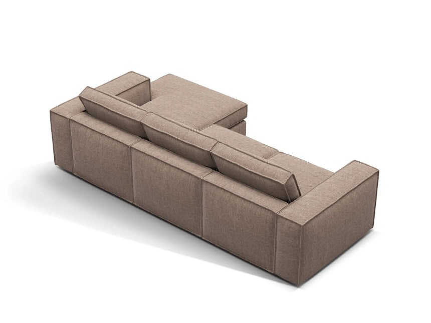 Pola 3-Sitzer Ecksofa, Rechte Seite, aus Strukturierter Stoff in Hellbraun (BABEL TAUPE), 284x158 cm von Micadoni – Bild 5
