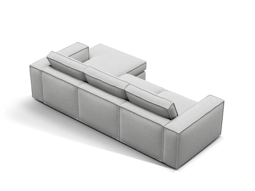 Pola 3-Sitzer Ecksofa, Rechte Seite, aus Strukturierter Stoff in Hellgrau (BABEL LIGHT GREY), 284x158 cm von Micadoni – Bild 5