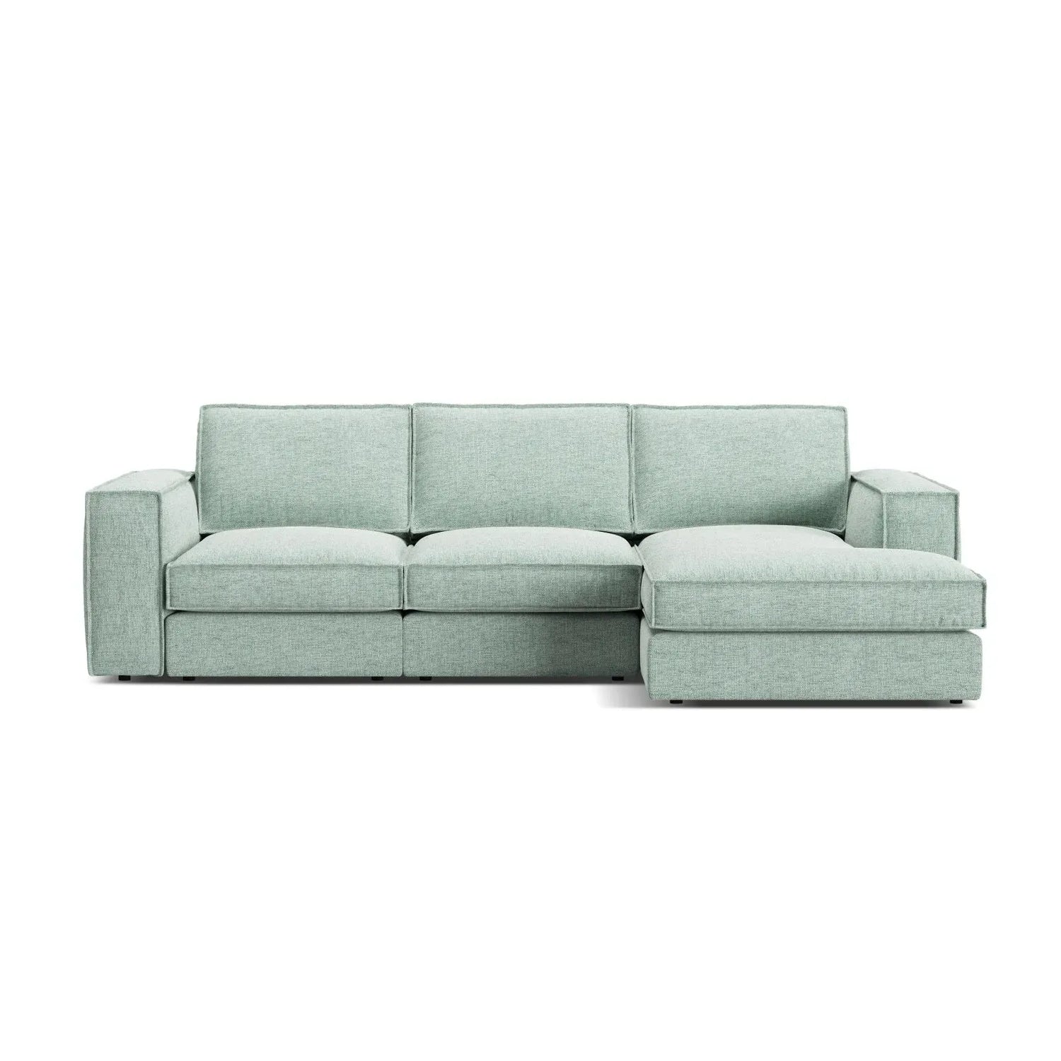 Pola 3-Sitzer Ecksofa, Rechte Seite, aus Samt oder Strukturstoff, 284x158 cm - ZEN ZONE Furniture