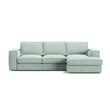 Pola 3-Sitzer Ecksofa, Rechte Seite, aus Samt oder Strukturstoff, 284x158 cm - ZEN ZONE Furniture