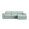Pola 3-Sitzer Ecksofa, Rechte Seite, aus Samt oder Strukturstoff, 284x158 cm - ZEN ZONE Furniture