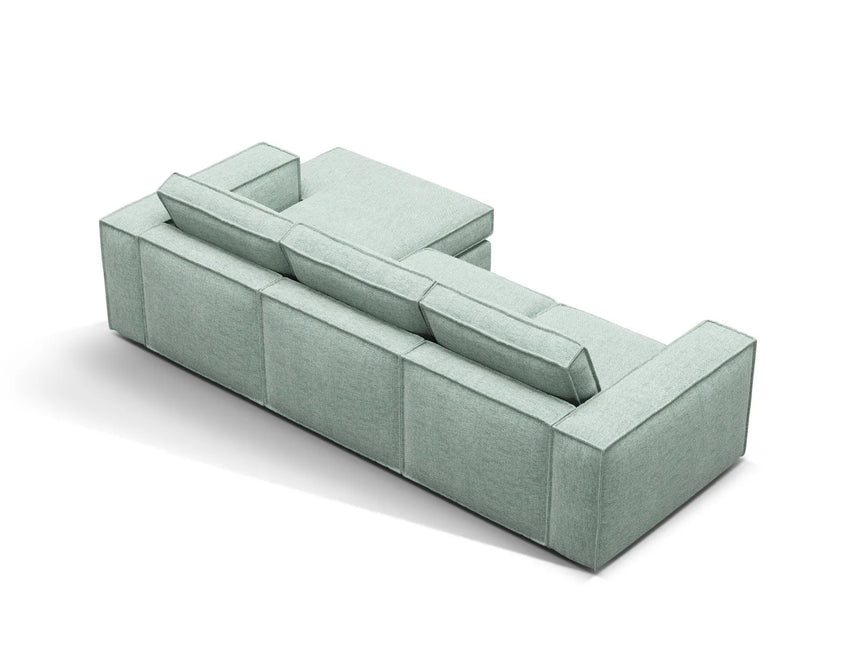 Pola 3-Sitzer Ecksofa, Rechte Seite, aus Strukturierter Stoff in Minze (BABEL SAFIRA), 284x158 cm von Micadoni – Bild 5