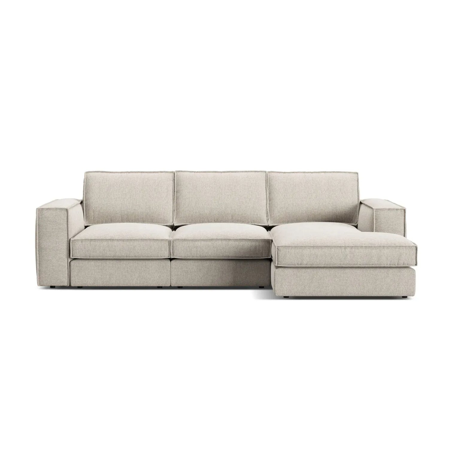 Pola 3-Sitzer Ecksofa, Rechte Seite, aus Samt oder Strukturstoff, 284x158 cm - ZEN ZONE Furniture