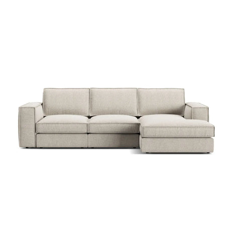 Pola 3-Sitzer Ecksofa, Rechte Seite, aus Samt oder Strukturstoff, 284x158 cm - ZEN ZONE Furniture