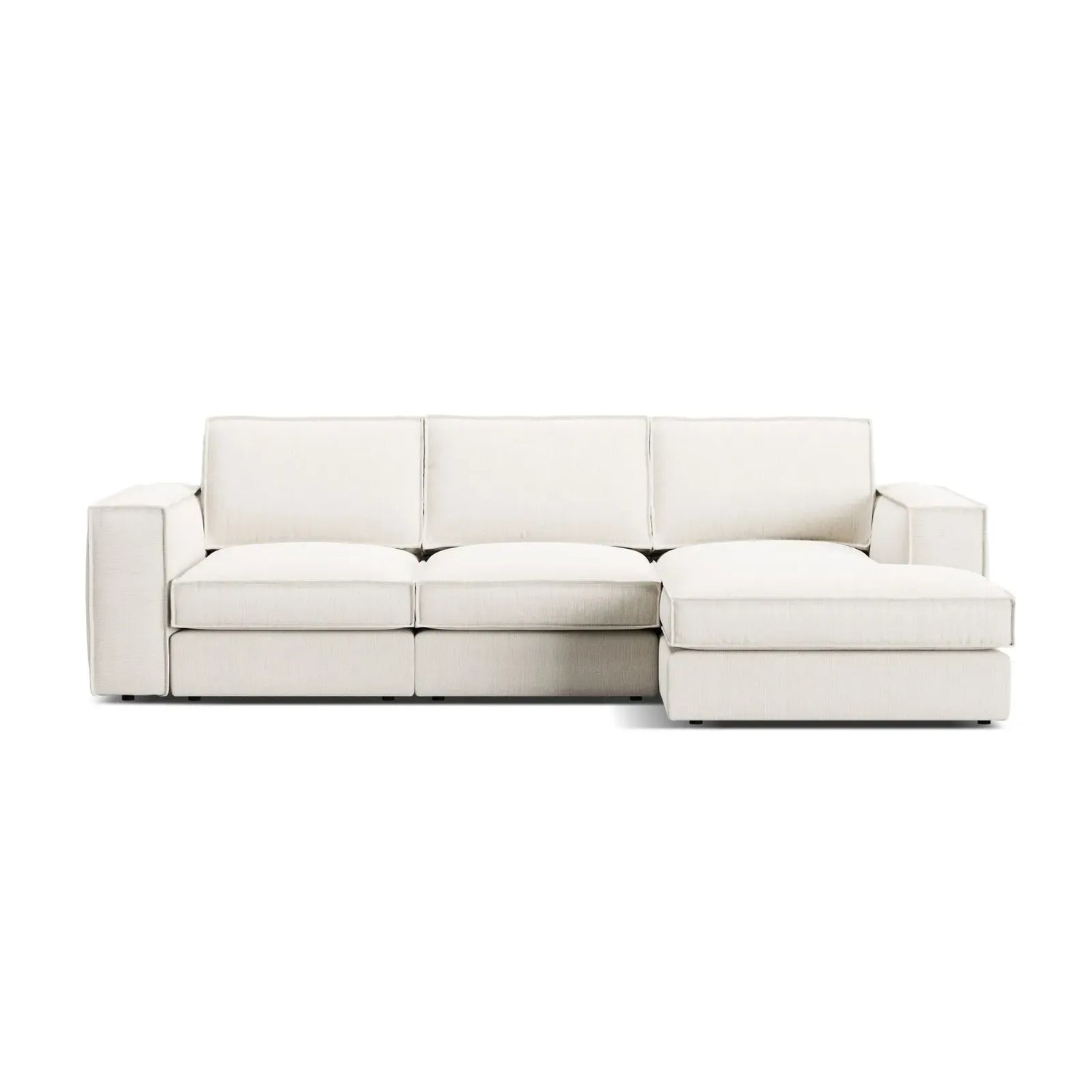 Pola 3-Sitzer Ecksofa, Rechte Seite, aus Samt oder Strukturstoff, 284x158 cm - ZEN ZONE Furniture