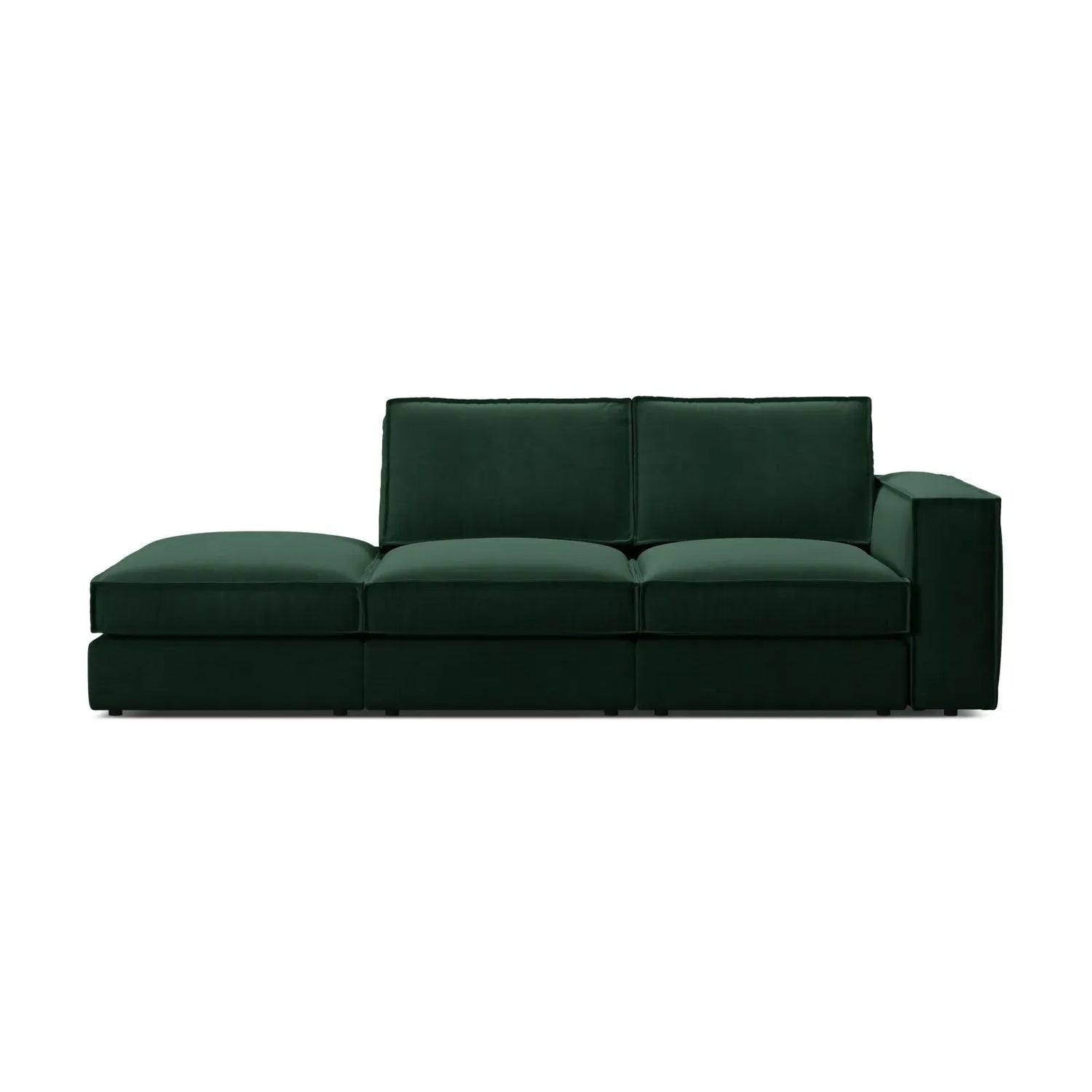 Pola 3-Sitzer Sofa, Linke Seite offen, aus Samt oder Strukturstoff, 259x103 cm - ZEN ZONE Furniture