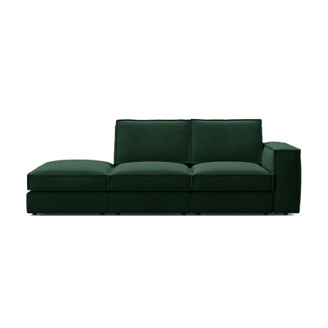 Pola 3-Sitzer Sofa, Linke Seite offen, aus Samt oder Strukturstoff, 259x103 cm - ZEN ZONE Furniture