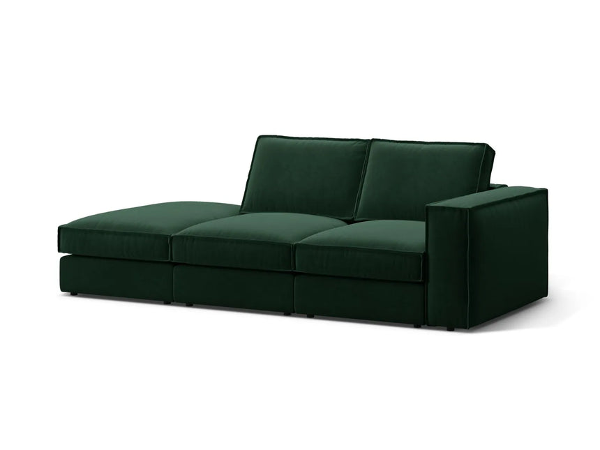 Pola 3-Sitzer Sofa, Linke Seite offen, aus Samt in Flaschengrün (Salvador 7), 259x103 cm von Micadoni – Bild 3
