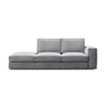 Pola 3-Sitzer Sofa, Linke Seite offen, aus Samt oder Strukturstoff, 259x103 cm - ZEN ZONE Furniture