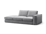 Pola 3-Sitzer Sofa, Linke Seite offen, aus Samt oder Strukturstoff, 259x103 cm - ZEN ZONE Furniture