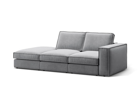 Pola 3-Sitzer Sofa, Linke Seite offen, aus Samt oder Strukturstoff, 259x103 cm - ZEN ZONE Furniture