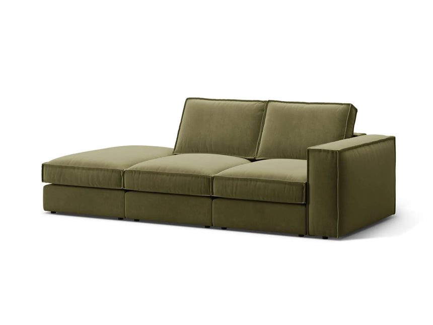 Pola 3-Sitzer Sofa, Linke Seite offen, aus Samt in Grün (Salvador 8), 259x103 cm von Micadoni – Bild 3
