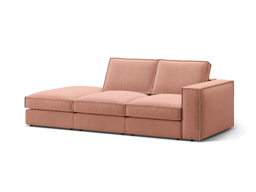 Pola 3-Sitzer Sofa, Linke Seite offen, aus Samt in Rosa (Salvador 11), 259x103 cm von Micadoni – Bild 3