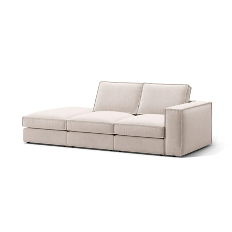Pola 3-Sitzer Sofa, Linke Seite offen, aus Samt oder Strukturstoff, 259x103 cm - ZEN ZONE Furniture