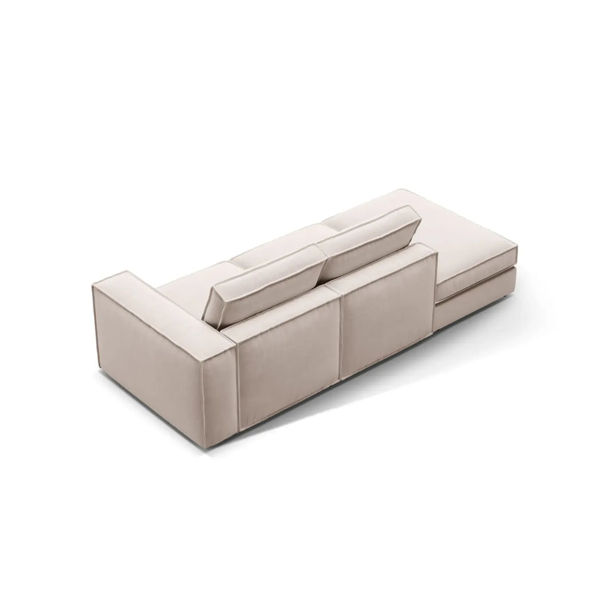 Pola 3-Sitzer Sofa, Linke Seite offen, aus Samt oder Strukturstoff, 259x103 cm - ZEN ZONE Furniture