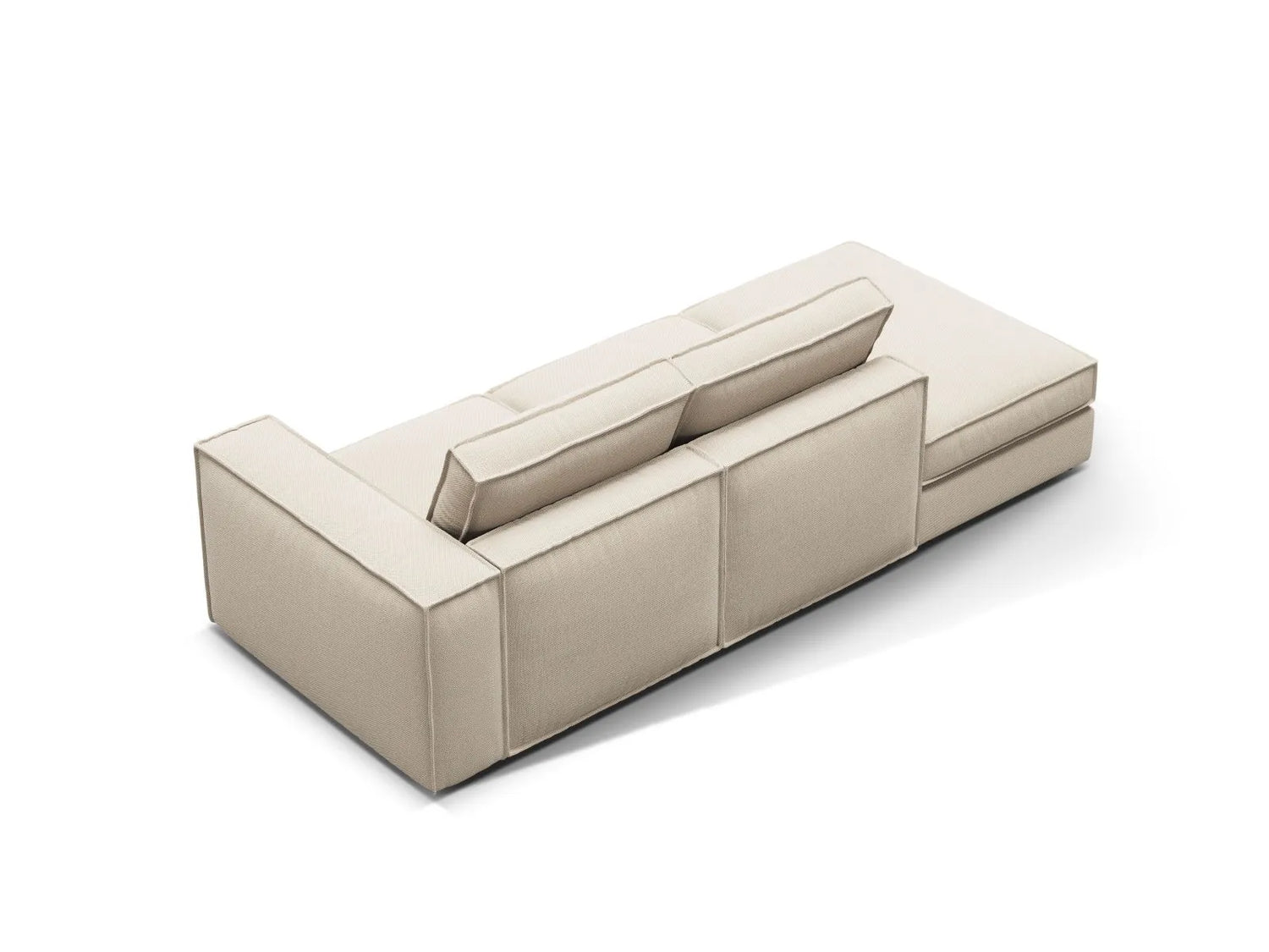 Pola 3-Sitzer Sofa, Linke Seite offen, aus Strukturierter Stoff in Beige (BABEL TOFFEE), 259x103 cm von Micadoni – Bild 4