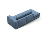Pola 3-Sitzer Sofa, Linke Seite offen, aus Strukturierter Stoff in Dunkelblau (BABEL BLUE), 259x103 cm von Micadoni – Bild 4