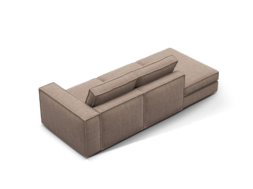 Pola 3-Sitzer Sofa, Linke Seite offen, aus Strukturierter Stoff in Hellbraun (BABEL TAUPE), 259x103 cm von Micadoni – Bild 4
