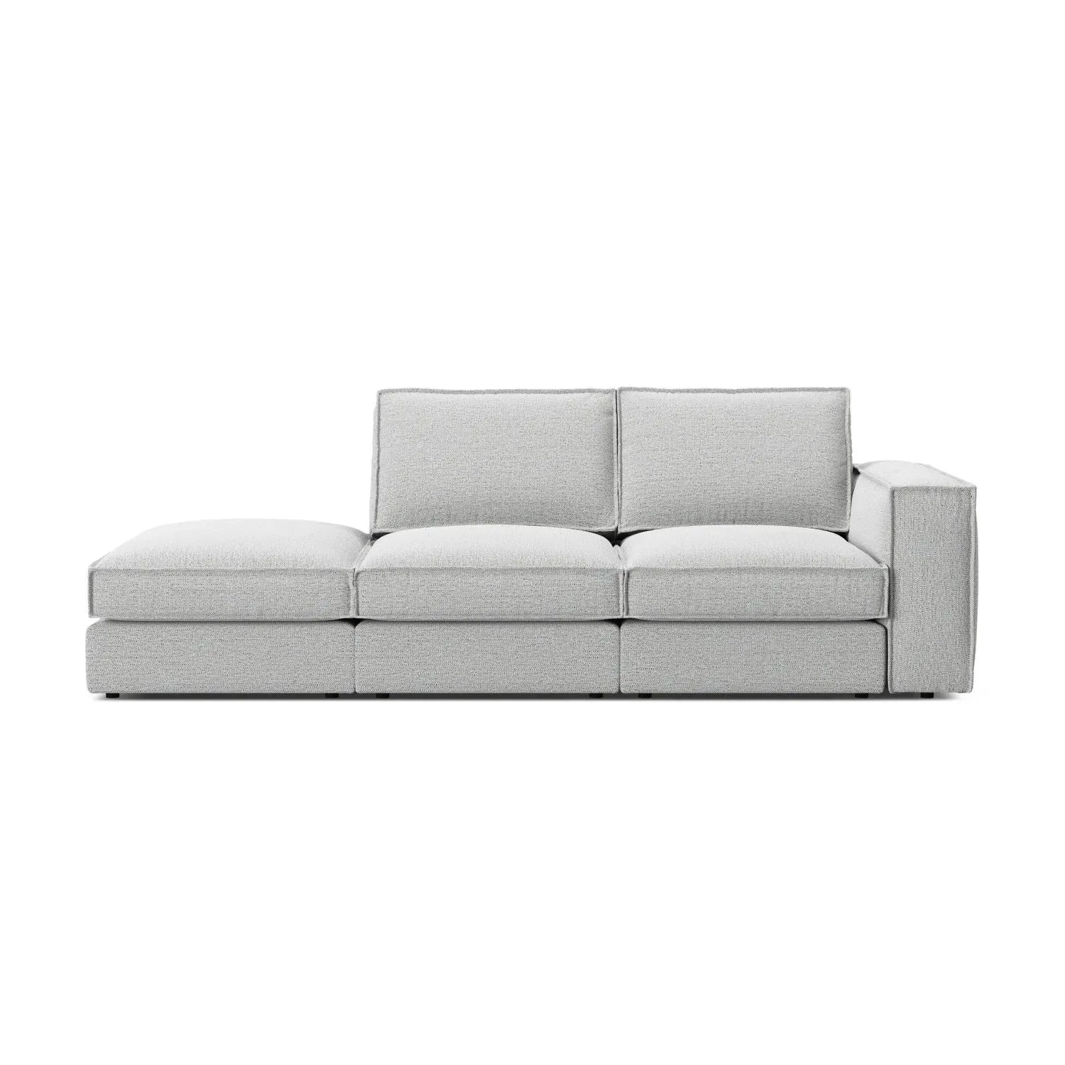 Pola 3-Sitzer Sofa, Linke Seite offen, aus Samt oder Strukturstoff, 259x103 cm - ZEN ZONE Furniture