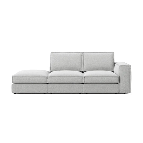 Pola 3-Sitzer Sofa, Linke Seite offen, aus Samt oder Strukturstoff, 259x103 cm - ZEN ZONE Furniture