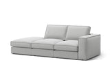 Pola 3-Sitzer Sofa, Linke Seite offen, aus Strukturierter Stoff in Hellgrau (BABEL LIGHT GREY), 259x103 cm von Micadoni – Bild 3