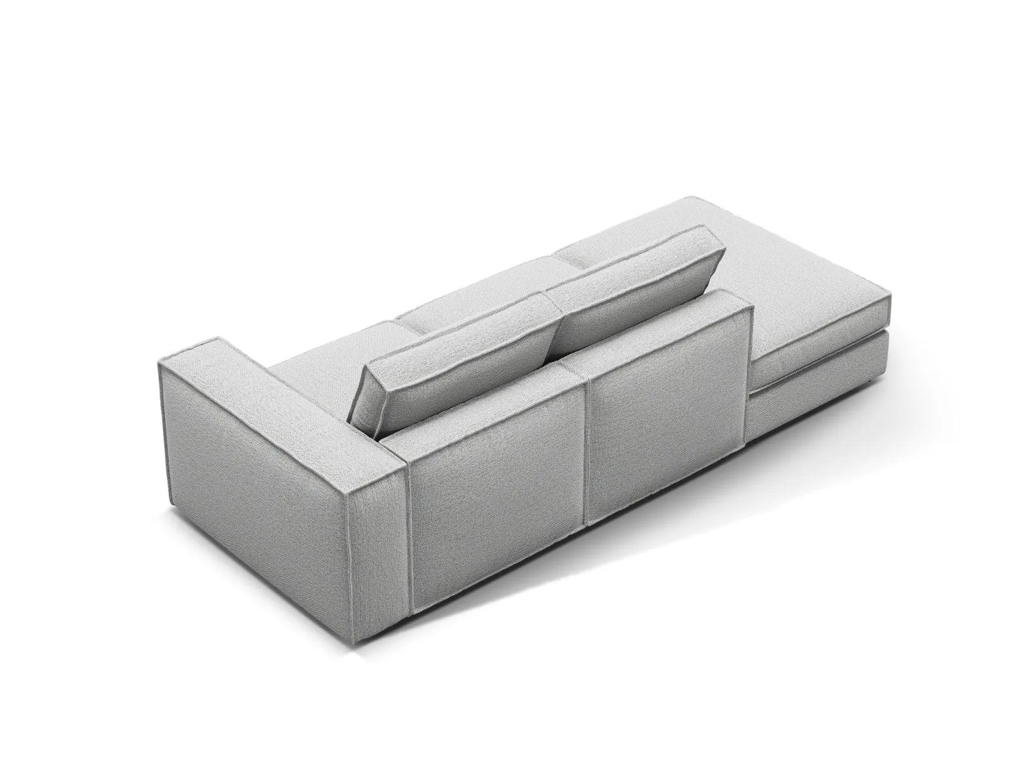 Pola 3-Sitzer Sofa, Linke Seite offen, aus Strukturierter Stoff in Hellgrau (BABEL LIGHT GREY), 259x103 cm von Micadoni – Bild 4