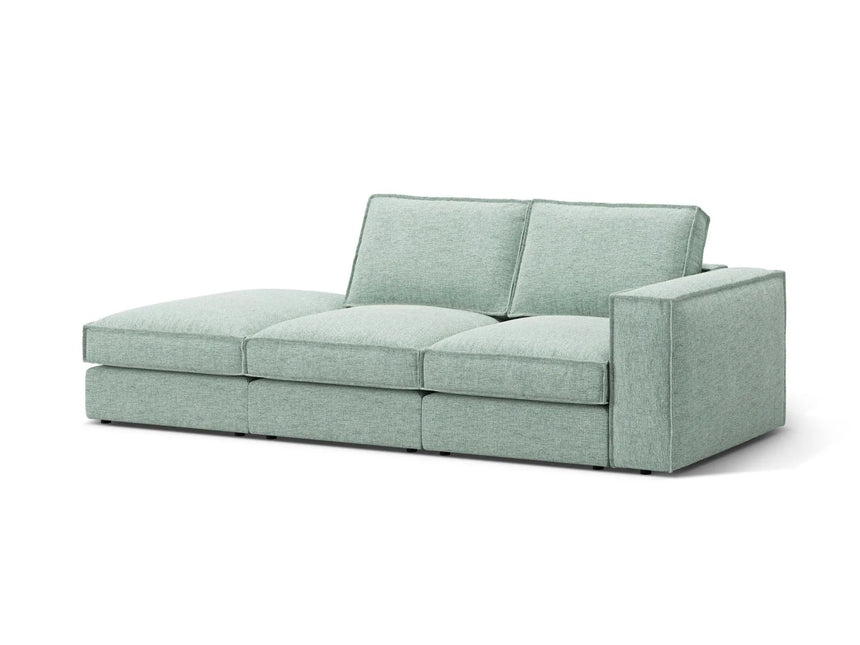 Pola 3-Sitzer Sofa, Linke Seite offen, aus Strukturierter Stoff in Minze (BABEL SAFIRA), 259x103 cm von Micadoni – Bild 3