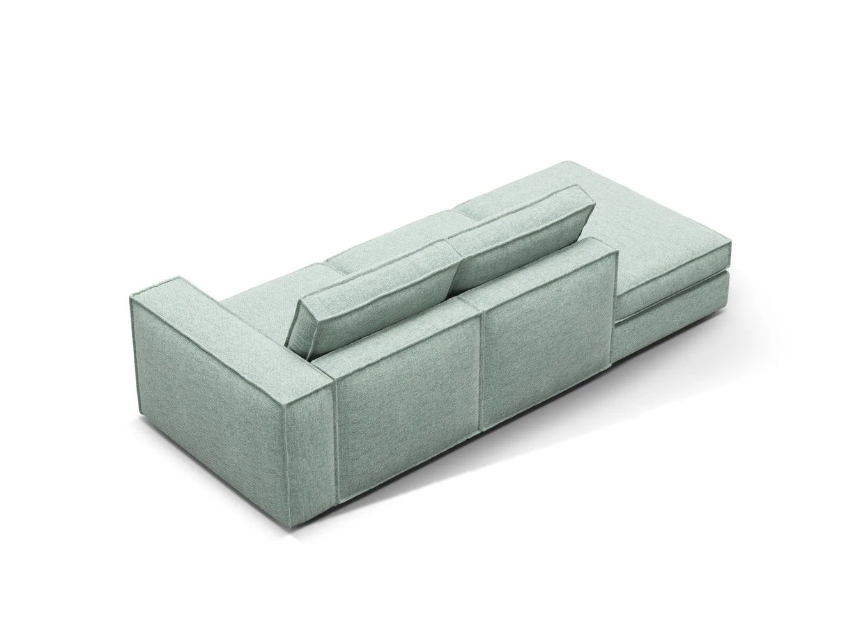 Pola 3-Sitzer Sofa, Linke Seite offen, aus Strukturierter Stoff in Minze (BABEL SAFIRA), 259x103 cm von Micadoni – Bild 4