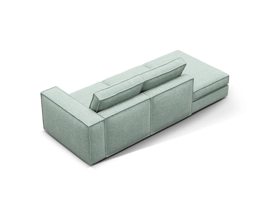 Pola 3-Sitzer Sofa, Linke Seite offen, aus Strukturierter Stoff in Minze (BABEL SAFIRA), 259x103 cm von Micadoni – Bild 4