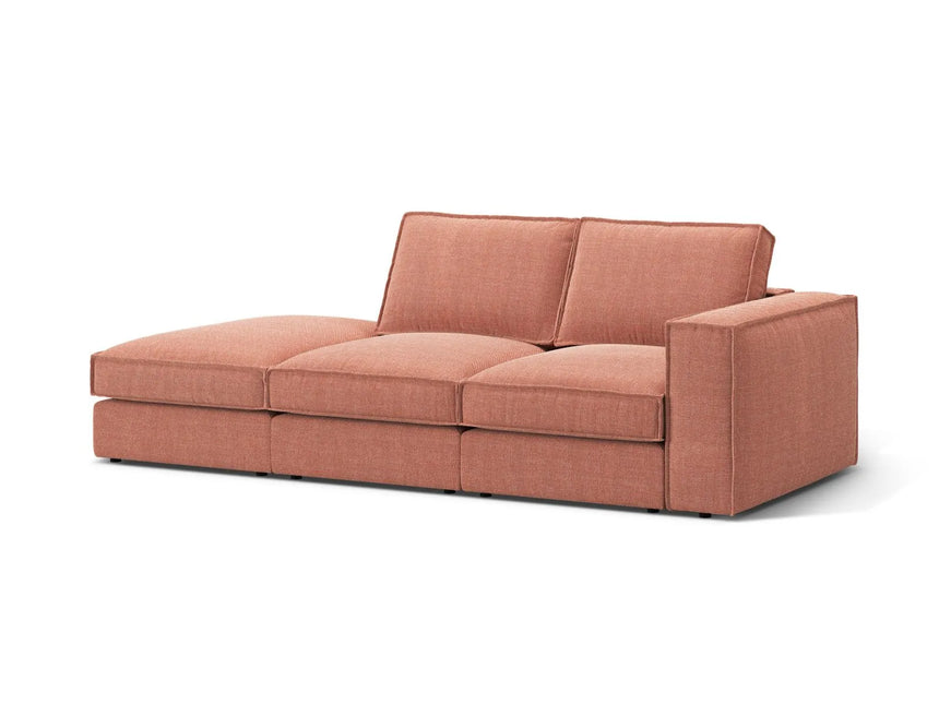 Pola 3-Sitzer Sofa, Linke Seite offen, aus Strukturierter Stoff in Red (BABEL RED), 259x103 cm von Micadoni – Bild 3