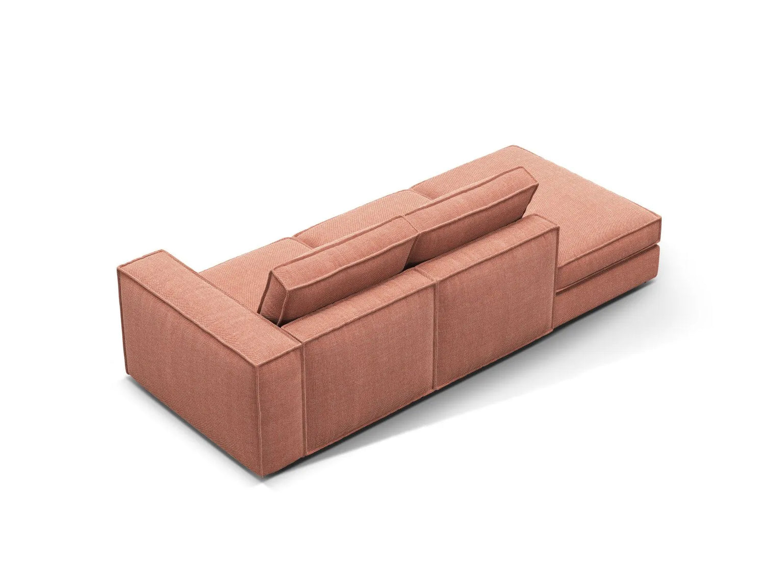 Pola 3-Sitzer Sofa, Linke Seite offen, aus Strukturierter Stoff in Red (BABEL RED), 259x103 cm von Micadoni – Bild 4