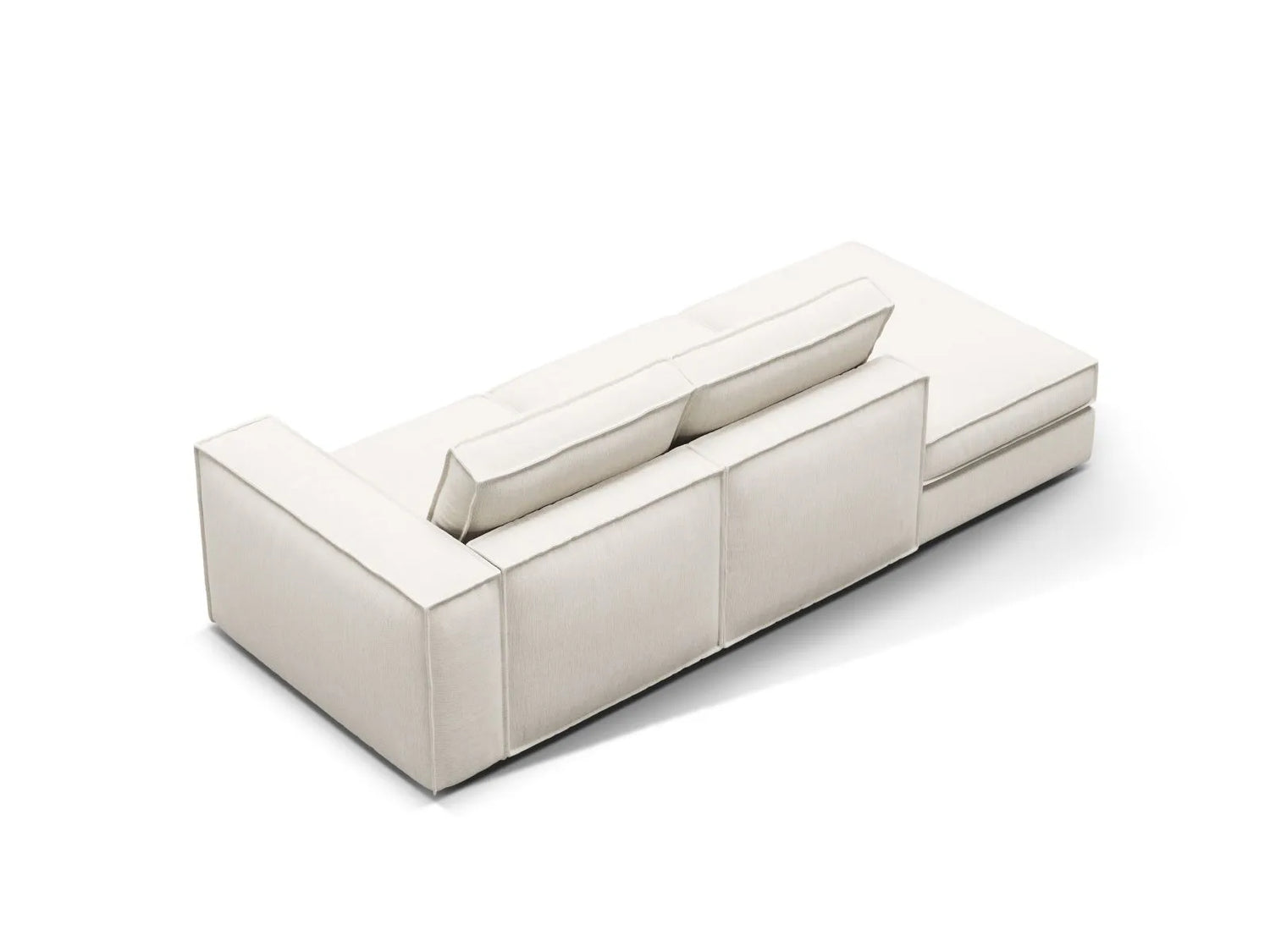 Pola 3-Sitzer Sofa, Linke Seite offen, aus Strukturierter Stoff in Weiß (BABEL WHITE), 259x103 cm von Micadoni – Bild 4