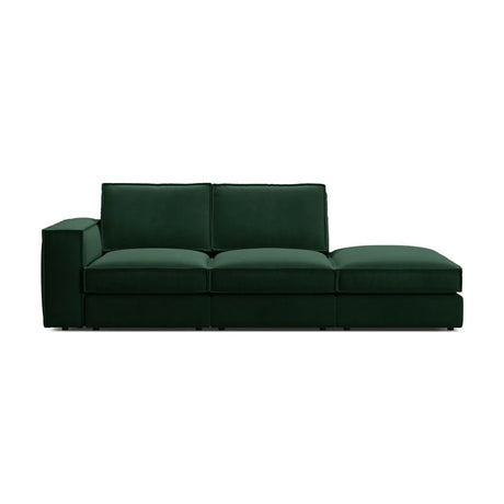 Pola 3-Sitzer Sofa, Rechte Seite offen, aus Samt oder Strukturstoff, 259x103 cm - ZEN ZONE Furniture