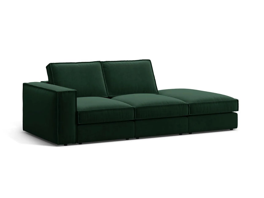 Pola 3-Sitzer Sofa, Rechte Seite offen, aus Samt in Flaschengrün (Salvador 7), 259x103 cm von Micadoni – Bild 3
