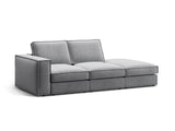 Pola 3-Sitzer Sofa, Rechte Seite offen, aus Samt in Grau (Salvador 17), 259x103 cm von Micadoni – Bild 3