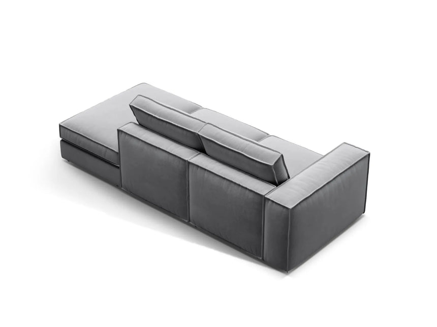Pola 3-Sitzer Sofa, Rechte Seite offen, aus Samt in Grau (Salvador 17), 259x103 cm von Micadoni – Bild 4