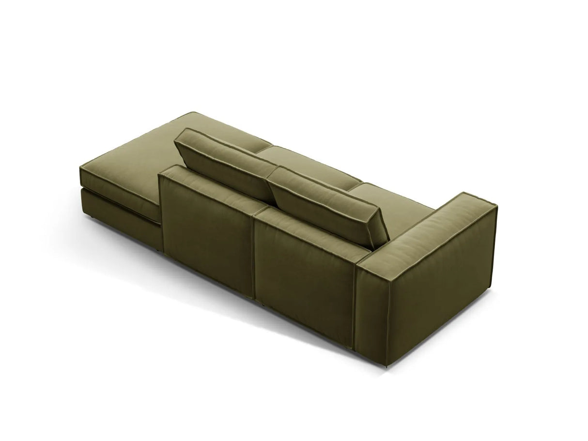 Pola 3-Sitzer Sofa, Rechte Seite offen, aus Samt in Grün (Salvador 8), 259x103 cm von Micadoni – Bild 4